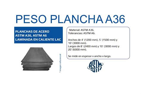 Peso Plancha A36 Ficha Tecnica