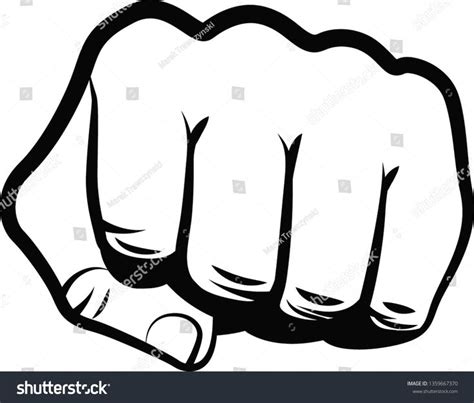 Isolated Clenched Fist Line Art Illustration R Ad AD Fist