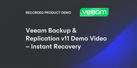 Veeam Backup And Replication V11 Demo Video Instant Recovery