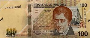 Banknote Lempiras Honduras Modified Design Issue Wor P