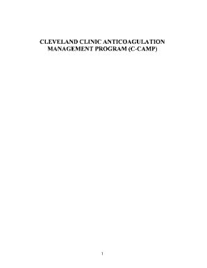 Fillable Online Cleveland Clinic Anticoagulation Fax Email Print