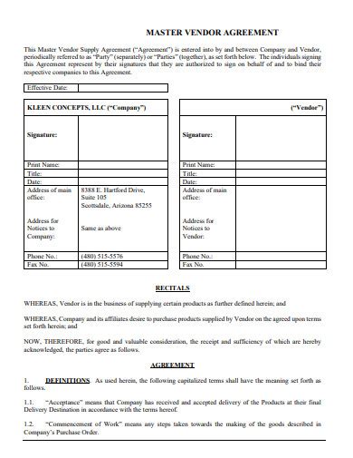 Vendor Non Compete Agreement Examples Format Pdf