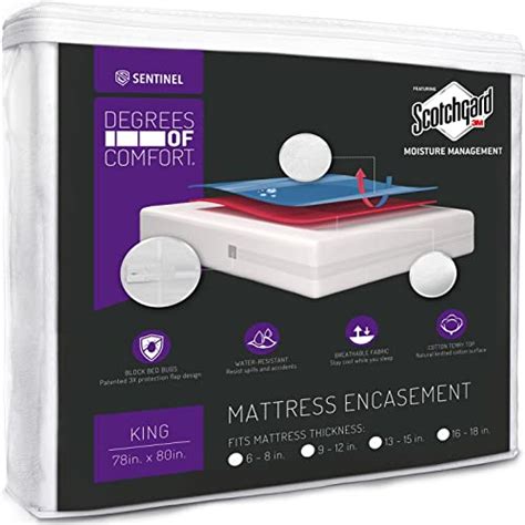 Degrees Of Comfort Mattress Encasement King Size Bed Bug Proof Cover