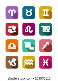 Zodiac Signs Flat Buttons Zodiac Sign Stock Vector Royalty Free