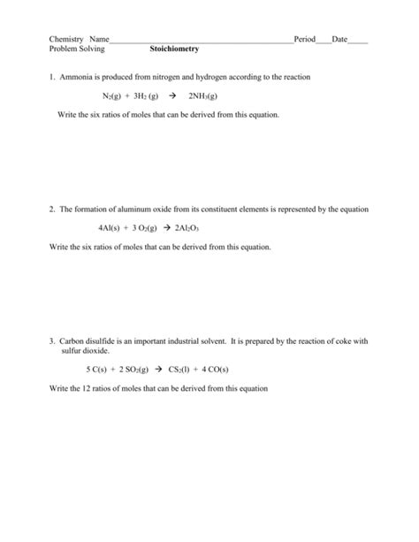 Stoichiometry Problems