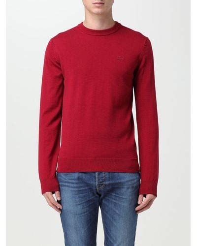 Red Lacoste Knitwear For Men Lyst