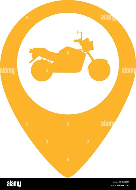 Transportation Concept Motorcycle Gps Location Cartoon Vector