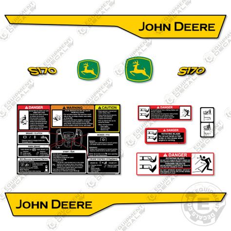 Fits John Deere S170 Decal Kit Mower Equipment Decals