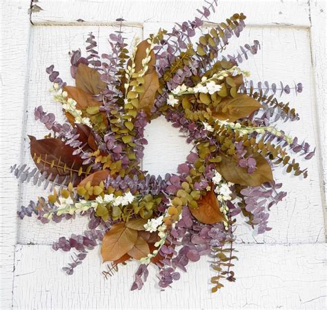 Eucalyptus Wreath Preserved Eucalyptus Wreath Spring Etsy Dried