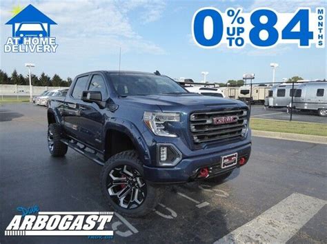 2019 Gmc Sierra 1500 At4 Black Widow Lifted Truck 19 Miles Pacific Blue ...