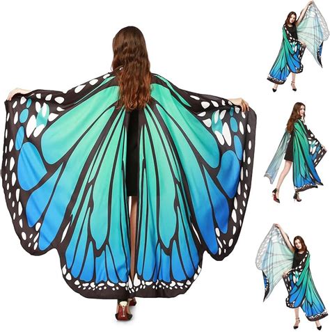 Tancuder Damen Schmetterlingsflügel Schmetterling Kostüm Faschingkostüme Schmetterling Umhang