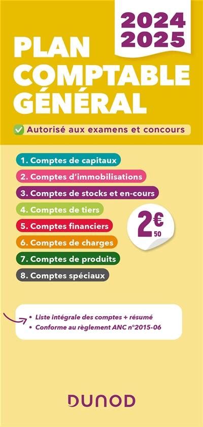 Livre Plan Comptable Général 2024 2025 Liste Intégrale Des Comptes