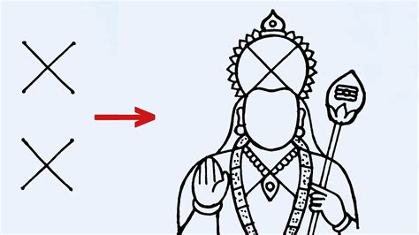 How To Draw A Lord Murugan From 24 Dots Easy Easy Lord Subramanya