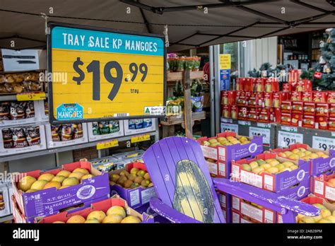 Harris Farm Supermarket And Trays Of Mangoes On Sale In Sydneynsw