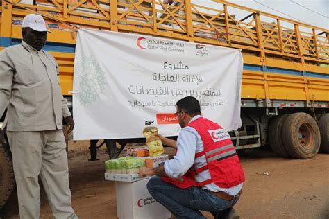 الهلال الأحمر القطري يسير قافلة إغاثية لمتضرري السيول لكسلا Sudan