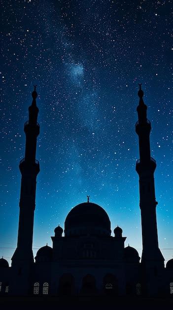 Premium Photo | Sacred Night Serenity AlAqsa Mosque Silhouette in Clear ...