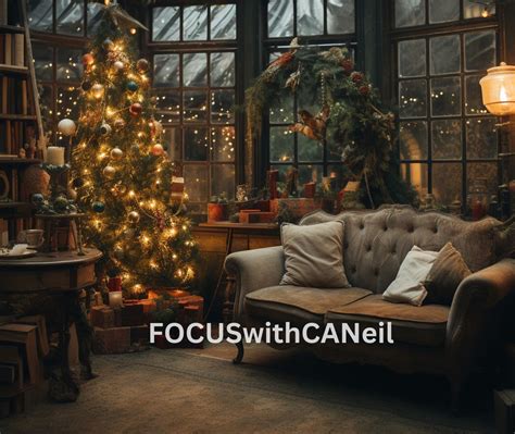 Christmas Living Room Digital Background - Focus With Caneil