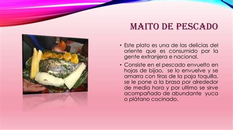 Platos T Picos Del Oriente Ecuatoriano Ppt