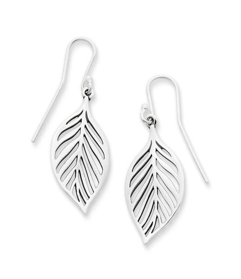 James Avery Open Leaf Sterling Silver Drop Earrings Dillards