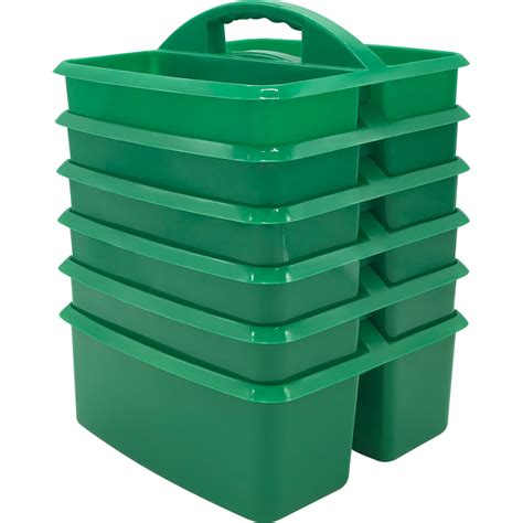 Green Plastic Storage Caddies 6 Pack Tcr32251 Teacher Created Resources