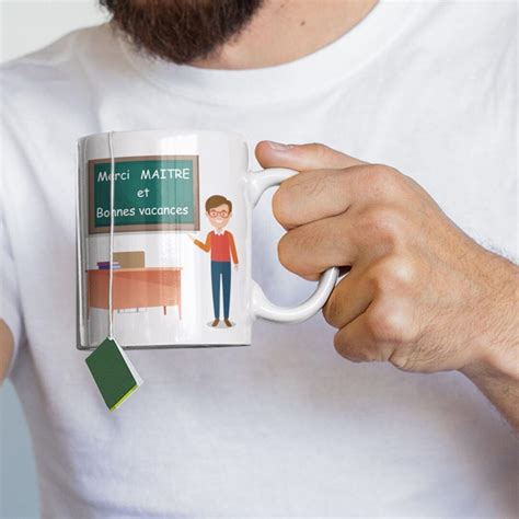 Mug Personnalis Merci Maitre Et Bonne Vacances Les Mugs De Becky