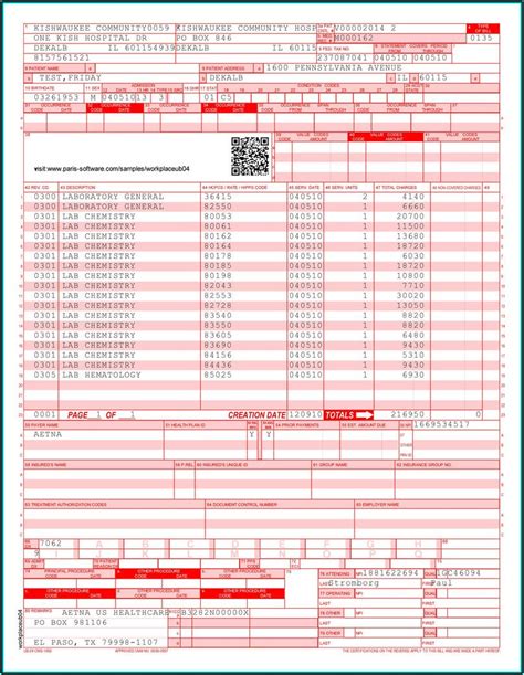 Cms 1500 Form Printable Pdf Front And Back Printable Forms Free Online