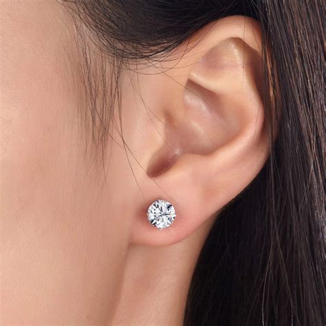 1 Carat Created Diamond Stud Earrings 925 Sterling Silver Xfe8114 My