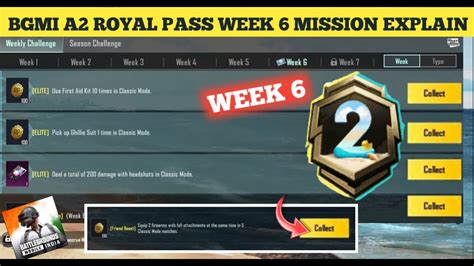 A2 Royal Pass Week 6 Mission Explain Bgmi Week 6 Mission Explain