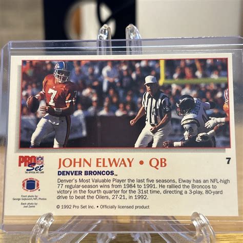 Pro Set Power John Elway Denver Broncos Hof Ebay