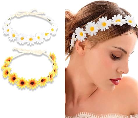 Art Attack Daisy Daises Elastic Stretch Headband Festival