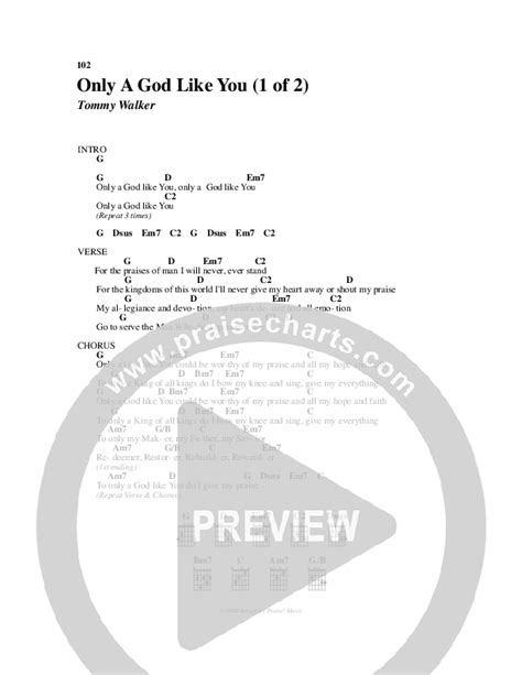 Only A God Like You Chords Pdf Michael Neale Praisecharts