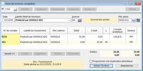 Saisie Standard Des Critures Comptables