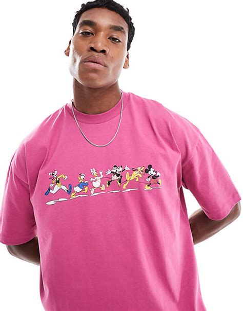 Asos Design Disney Unisex Oversized T Shirt With Mickey Mouse And Friends