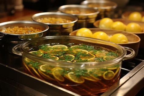 Premium AI Image Hot And Boiling Shabu Broth Shoyu Soup Base And Clear Soup Base In Hot Pot
