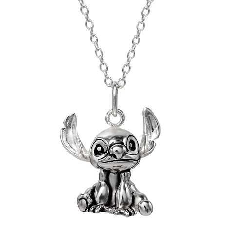 Disney Lilo And Stitch Women S Sterling Silver Stitch Pendant Necklace