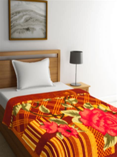 Buy BOMBAY DYEING Multicoloured Floral Heavy Winter 600 GSM Single Bed ...