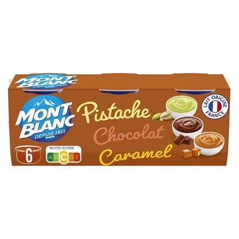 LOT DE 2 MONT BLANC Crème Dessert Multi Variétés Chocolat Caramel