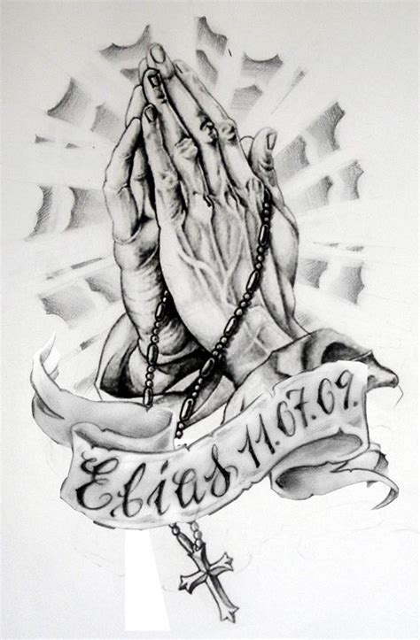 Praying Hands Tattoo Outline