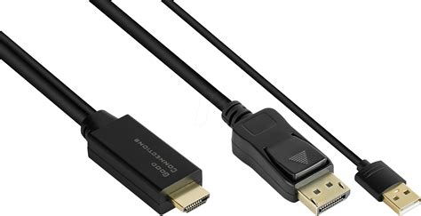 GC HDMI-DP020: HDMI 2.0b to DP 1.2, 4K@60Hz, USB Power, 2 m at reichelt ...