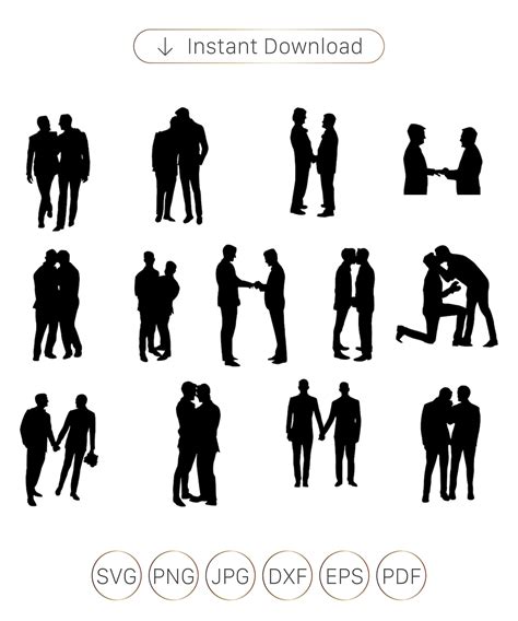 Same Sex Marriage Silhouettes Vector File Gay Couple Etsy