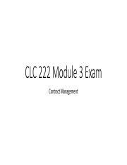 Contract Management Clc Module Exam Study Guide Course Hero