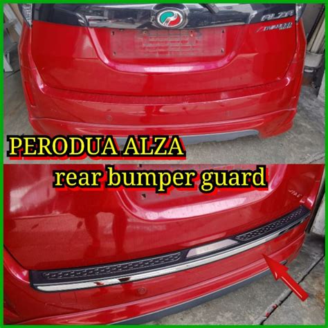 Perodua Alza Rear Bumper Guard With Crome Protect Bumper Shopee Malaysia