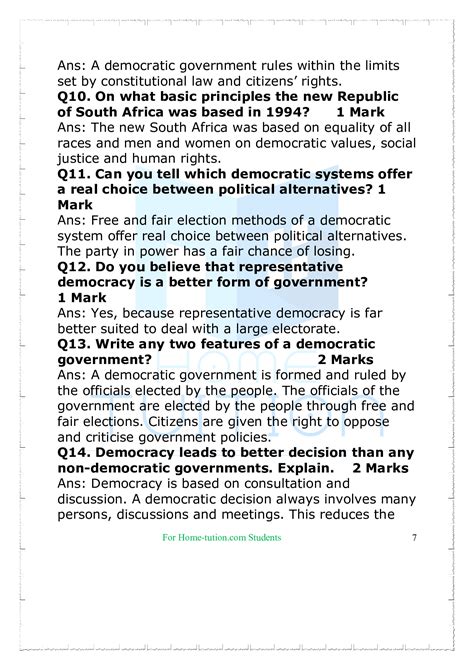 Questions For Class 9 Civics Chapter 1 What Is Democracy Why Is Democracy