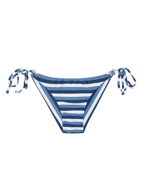 Blau weiß gestreifte Bikinihose Calcinha Maresia Cheeky Bikini