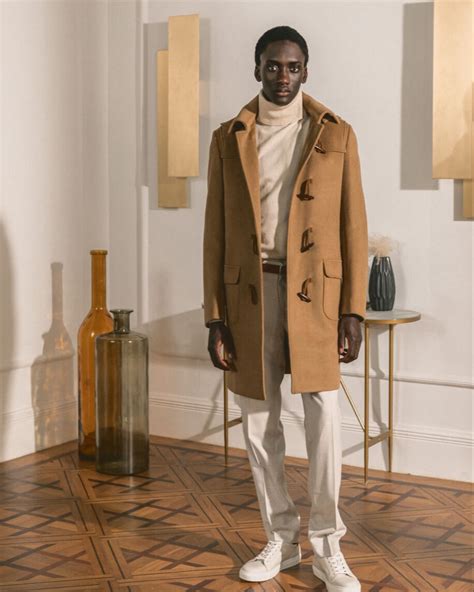 Camel Toggle Coat With Turtleneck And Sneakers Hockerty