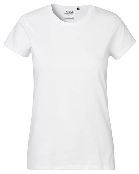 Bio Baumwoll T Shirt für Damen in weiß grundstoff net