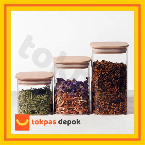 Jual Toples Kaca Persegi Polos Tutup Kayu Medium Kedap Udara My Home