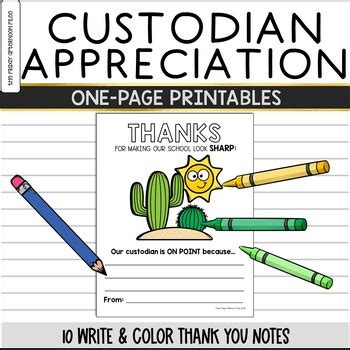 Custodian Appreciation Day Thank You Notes By The Friday Afternoon Files