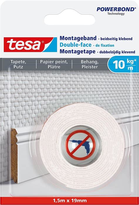 Tesa Montageband Tapete Putz 10 Kg Haltekraft Pro Meter Starkes