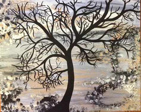 Tree Silhouette Painting